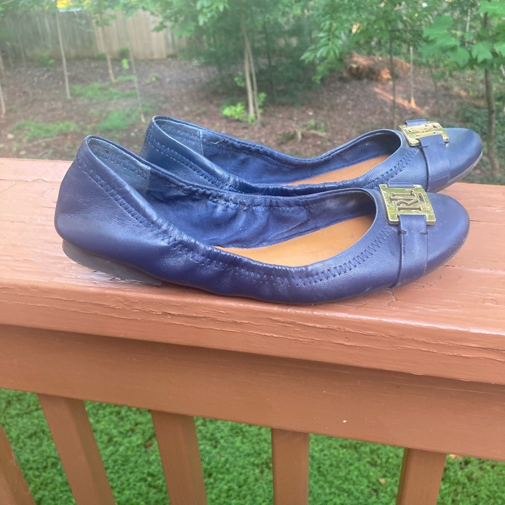 Lauren Ralph Lauren blue leather flats - Picture 3 of 15